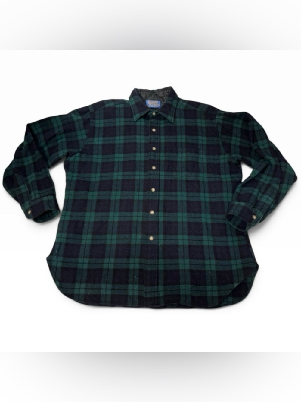 70s Pendleton Flannel Wool Black Watch Tartan Plaid True Vintage Shirt Sz M